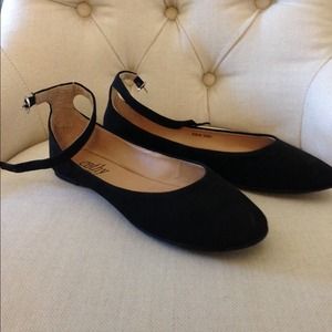 Cathy jean Shoes - Cathy jean black ankle strap flats Cathy jean Shoes - Cathy jean black ankle strap flats