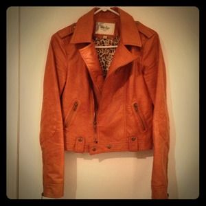 Fall Colored Faux Leather Moto Jacket