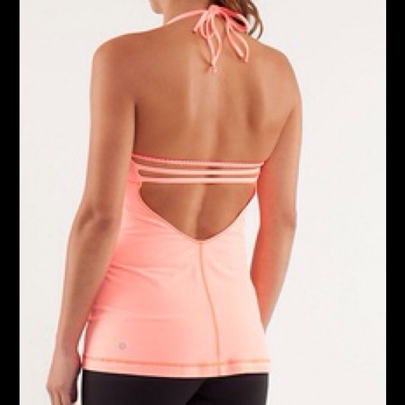 Lululemon Wandering Yogi Halter top in pop orange