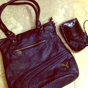 (Bundled)PUMA Large Remix Tote and Coach Wristlet