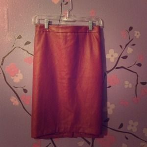 Faux Red Leather Skirt.