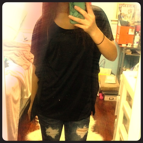 Black Silk Flowy Top