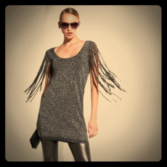 BCBG Metallic Mini Fringe Dress.. One of a kind!!!