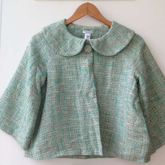 💯 Authentic Kate Spade Tweed Cropped Cape Jacket
