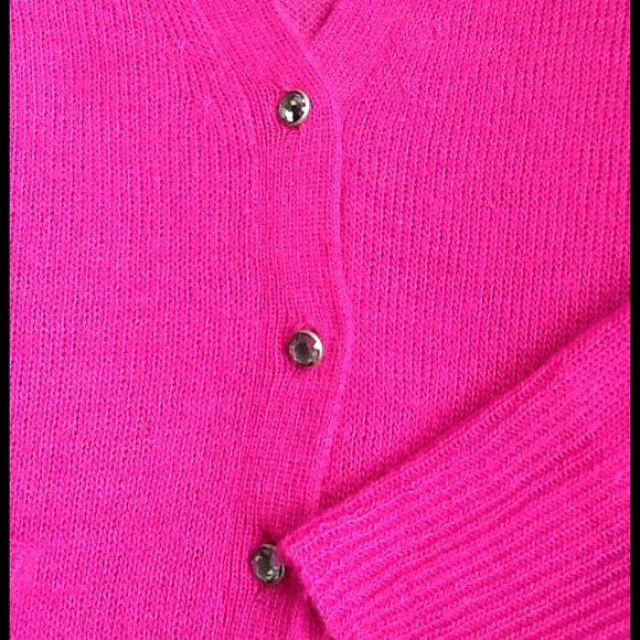 J.crew pink alpaca cardigan with gem buttons