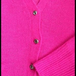 J.crew pink alpaca cardigan with gem buttons