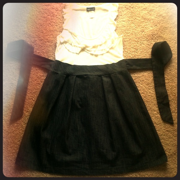 Charcoal and white dress