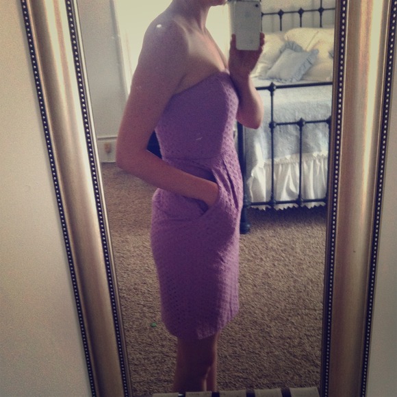 Jcrew lavender strapless dress size 0