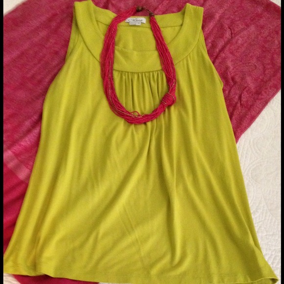 Citron green scoop neck tank