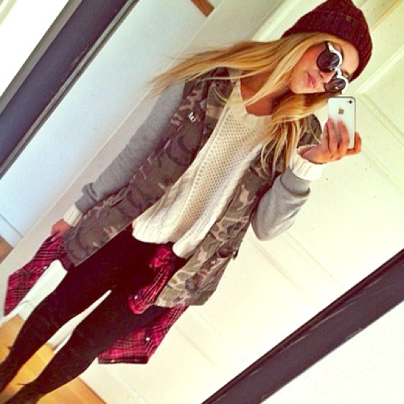 Camo Sweater Jacket Military Green