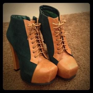 Man made 70's style heels by Kiss & Tell.