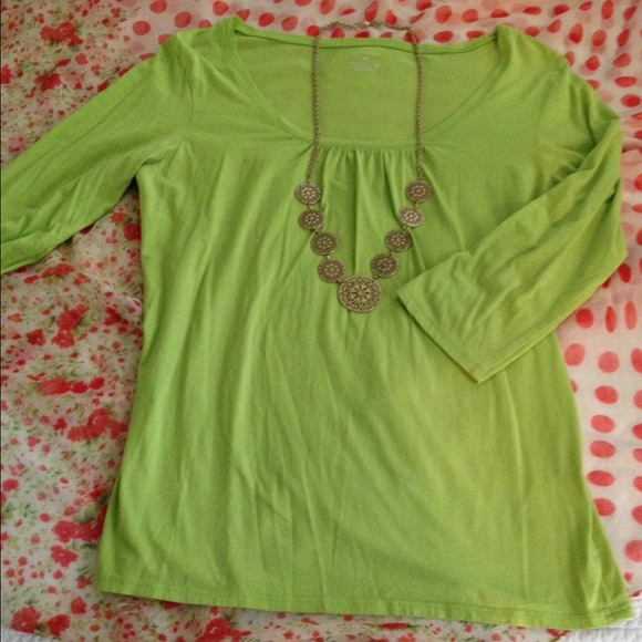 Lime green top