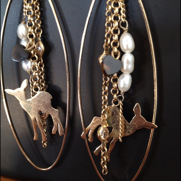 Juicy Couture Fawn, Rhinestone, & Pearl Earrings