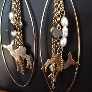 Juicy Couture Fawn, Rhinestone, & Pearl Earrings