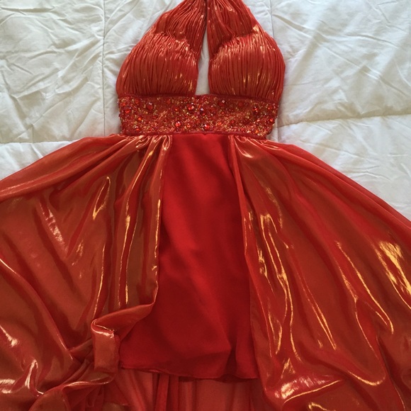 SOLD! Red With gold overlay - Talent gown - Picture 2 of 4