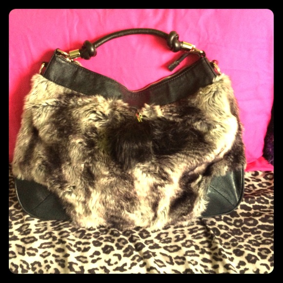 Ed Hardy Fuzzy 'Courtney' Shoulder Bag