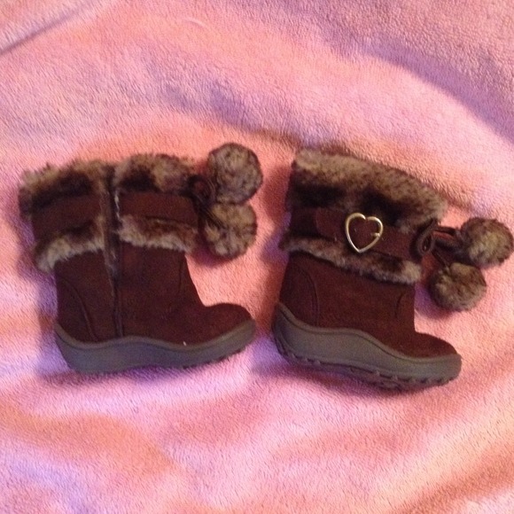 Faded Glory girls boots brown size 2c