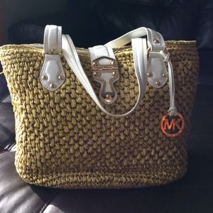 Authentic Michael Kors Santorini straw bag.