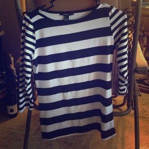 Striped black and white long sleeve shirt