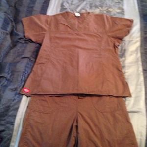 Brown Dickies scrub set