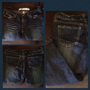 Dark Blue Denim Capris