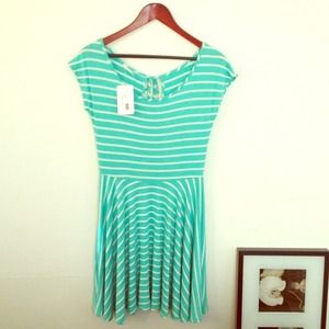 Green and White Striped Dress, Medium, NWT