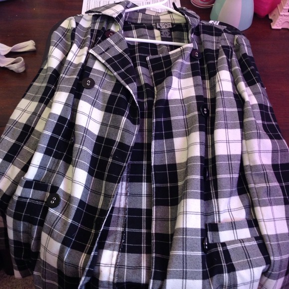 Black and white long jacket