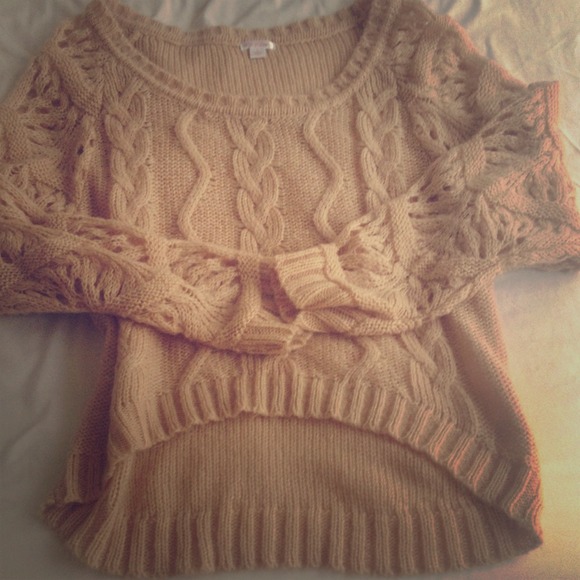Hi-low sweater.