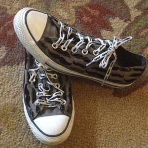Woman's size 8 mustache Converse sneakers