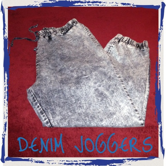 DENIM JOGGERS - Picture 2 of 3