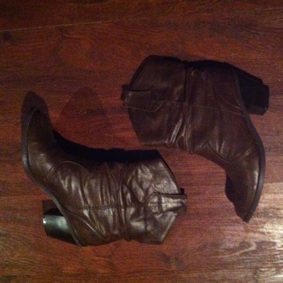 Brown Ankle Boots and Black Sherpa lined boots