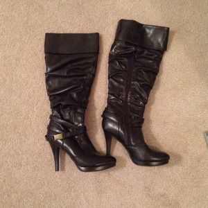 Dark brown knee high boots