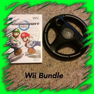 Wii Mario Kart w/steering wheel