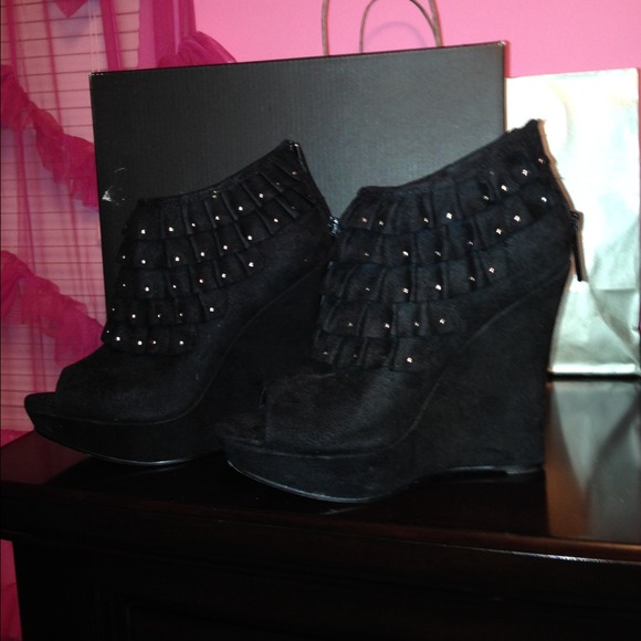 Michael Antonio Boots - Michael Antonio Suede Wedge Booties (6)
