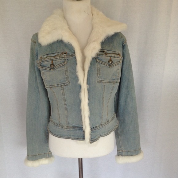Xoxo Jackets & Blazers - XOXO FAUX FUR DENIN JACKET