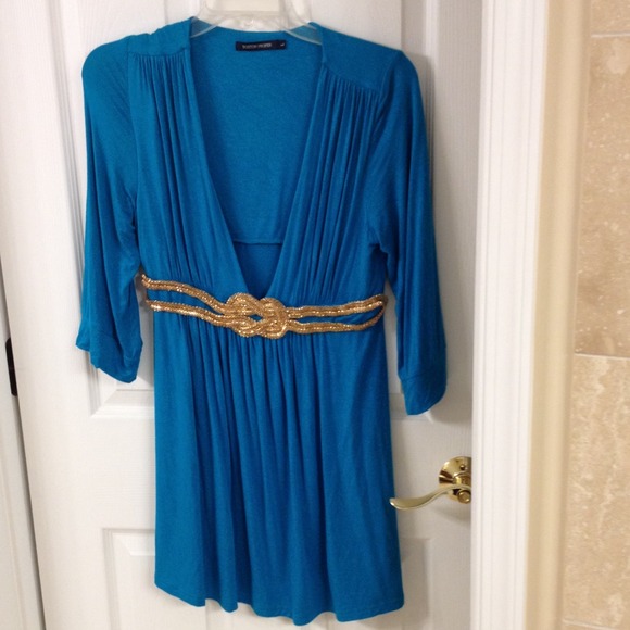 Boston proper turquoise top