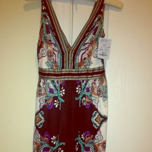 Lovely multi greenish/blue dress.