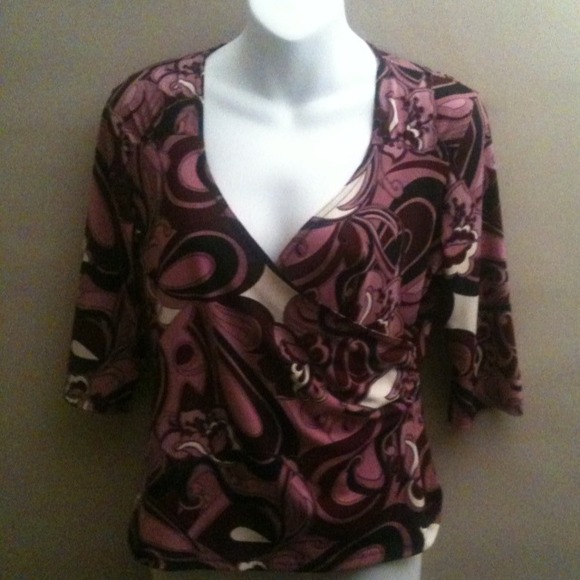Purple, pink and white shirt
