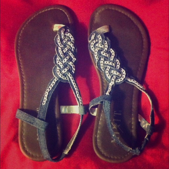 Denim Chain Sandals