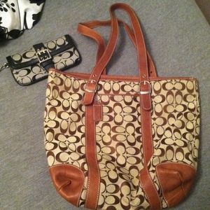 Coach tote, wristlet & Alfani dress