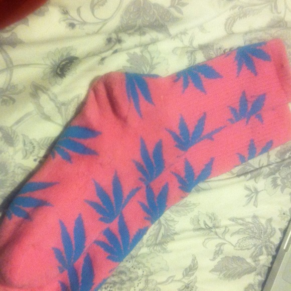 Pink/Blue Huf calf socks