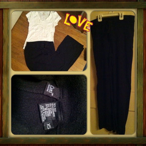 NWOT: Black Silk and Cashmere pants