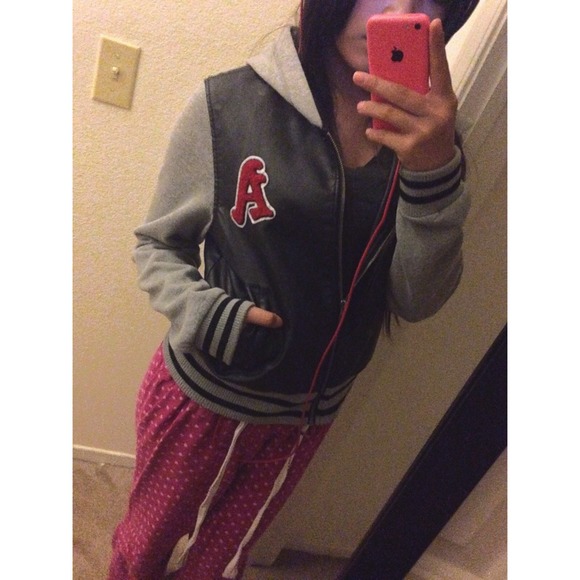 Pleather Letterman Jacket