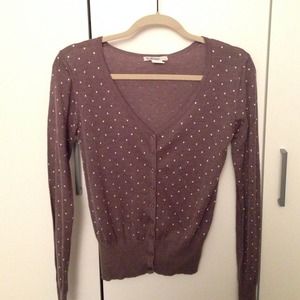 New Taupe Polka Dot sweater cardigan