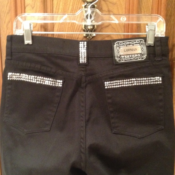 Lawman Black Denim Jeans w/ Bling
