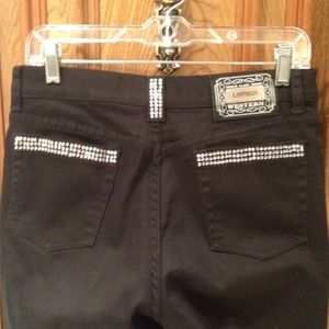 Lawman Black Denim Jeans w/ Bling