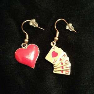 Heart & Poker Earrings