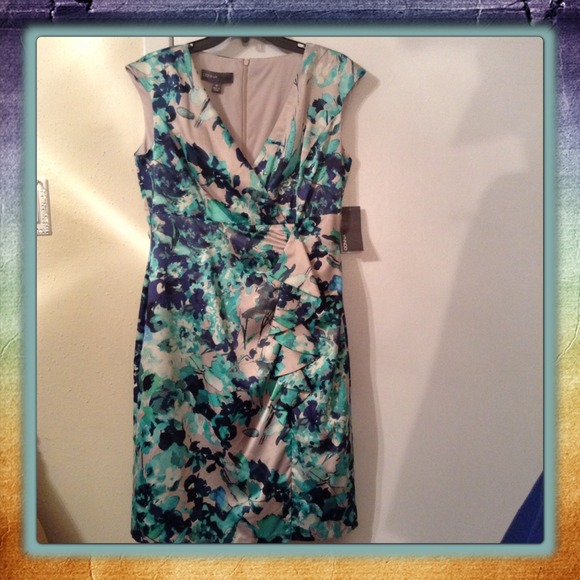 Vibrant Donna Rico Navy / Turqoise Dress