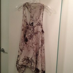 All Saints silk sleeveless racer back top