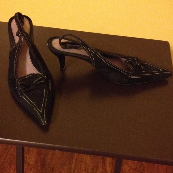 Peep-toe Heels black & turques